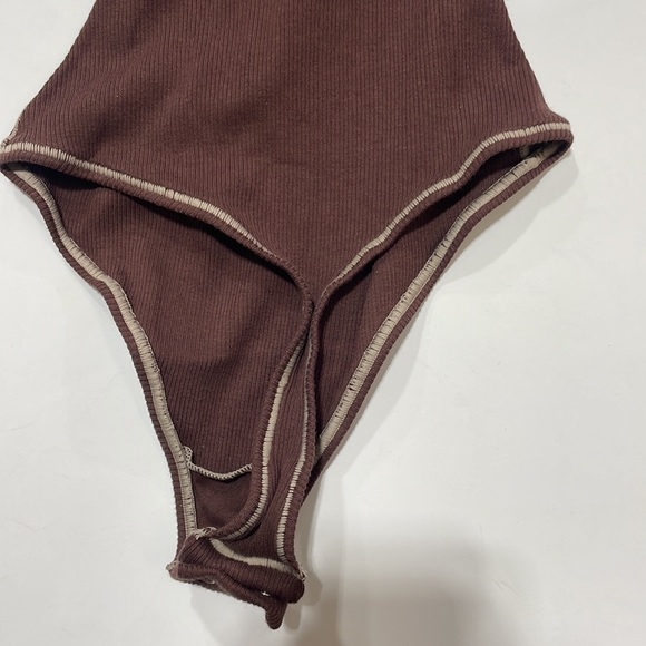 SKIMS Chocolate Cotton Rib Bodysuit SZ XXS NWT - Picture 5 of 5